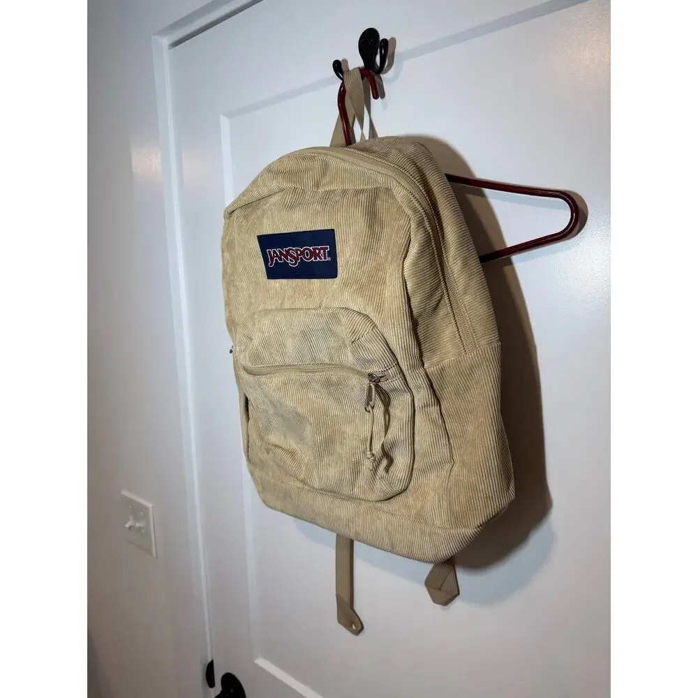JanSport Cross Town Plus Remix Tan Corduroy Laptop Travel backpack. 17''